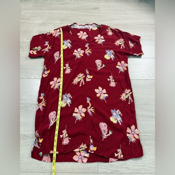 Madewell Novel Floral Red Short Sleeve Mini Dress in Bird of Paradise - Picture 9 of 11